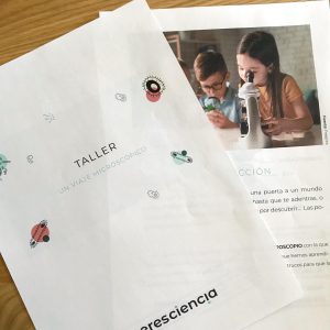 Taller un viaje microscópico - Un taller en familia para aprender a usar el microscopio y descubrir cosas increibles con él.